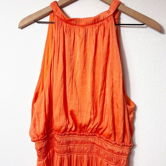 ANTHROPOLOGIE HALTER WOMEN JUMPSUIT IN ORANGE SIZE XL WITH POCKETS - Picture 10 of 11